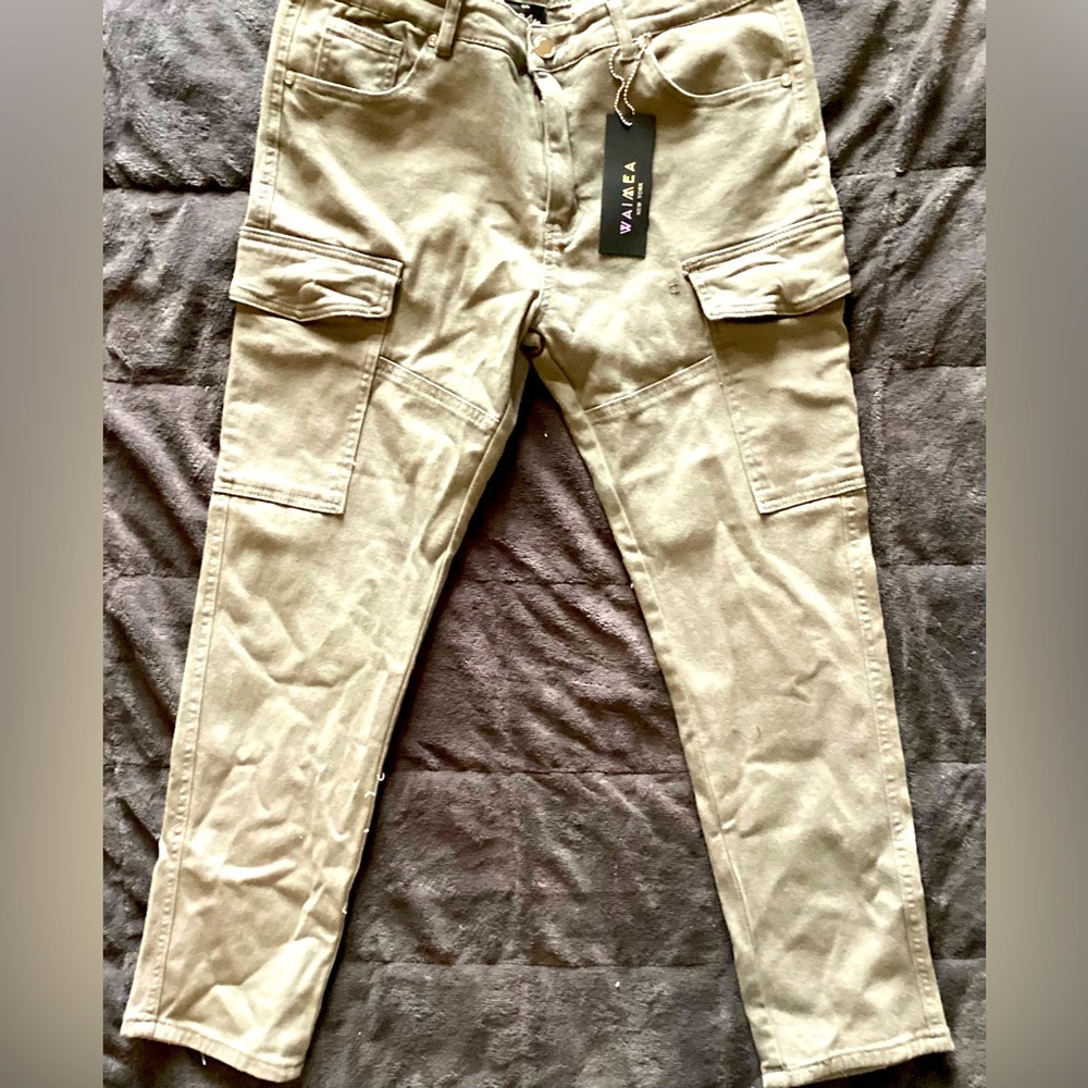 Beige Cargo Pants with Sturdy Material